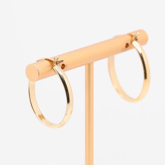 Vintage Sterling Silver Gold Plated Hoop Earrings - Picture 3 of 4